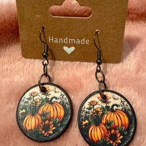 Handmade Pumpkin Design Earrings